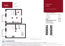 1 pokój, mieszkanie 78,98 m², piętro 2, oferta nr 3.A.2.05, Murapol Helio, Toruń, Wrzosy, JAR, ul. Heweliusza
