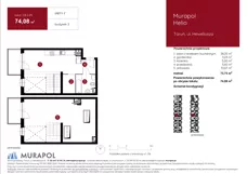 1 pokój, mieszkanie 74,08 m², piętro 2, oferta nr 3.B.2.05, Murapol Helio, Toruń, Wrzosy, JAR, ul. Heweliusza