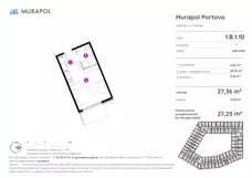 1 pokój, apartament inwestycyjny 27,25 m², piętro 1, oferta nr 1.B.1.10, Murapol Portovo, Gdańsk, Śródmieście, ul. Mostek