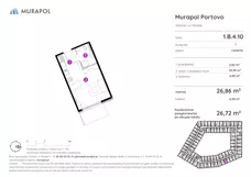 1 pokój, apartament inwestycyjny 26,72 m², piętro 4, oferta nr 1.B.4.10, Murapol Portovo, Gdańsk, Śródmieście, ul. Mostek