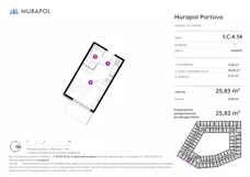 1 pokój, apartament inwestycyjny 25,82 m², piętro 4, oferta nr 1.C.4.14, Murapol Portovo, Gdańsk, Śródmieście, ul. Mostek