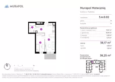 1 pokój, mieszkanie 38,25 m², parter, oferta nr 3.A.0.02, Murapol Mateczniq, Kraków, Podgórze, Mateczny, ul. Rydlówka