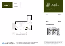 1 pokój, apartament inwestycyjny 27,52 m², piętro 4, oferta nr 3.C.4.09, Murapol Stoczniova, Gdańsk, Młyniska, ul. Twarda