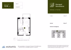 1 pokój, apartament inwestycyjny 31,96 m², piętro 1, oferta nr 3.C.1.04, Murapol Stoczniova, Gdańsk, Młyniska, ul. Twarda