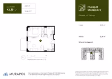 1 pokój, apartament inwestycyjny 42,35 m², piętro 3, oferta nr 3.C.3.02, Murapol Stoczniova, Gdańsk, Młyniska, ul. Twarda