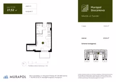 1 pokój, apartament inwestycyjny 27,52 m², piętro 4, oferta nr 3.C.4.09, Murapol Stoczniova, Gdańsk, Młyniska, ul. Twarda