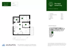 2 pokoje, mieszkanie 50,46 m², parter, oferta nr 2.A.0.01, Murapol GreenCity, Kraków, Bieżanów-Prokocim, Osiedle Złocień, ul. Agatowa