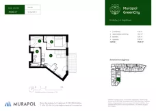 2 pokoje, mieszkanie 41,06 m², parter, oferta nr 2.A.0.02, Murapol GreenCity, Kraków, Bieżanów-Prokocim, Osiedle Złocień, ul. Agatowa