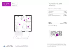 2 pokoje, mieszkanie 43,86 m², parter, oferta nr 12.B.0.2, Murapol Siewierz Jeziorna, Siewierz, ul. Jeziorna