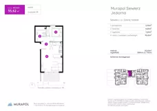 2 pokoje, mieszkanie 33,74 m², piętro 2, oferta nr 28.A.2.5, Murapol Siewierz Jeziorna, Siewierz, ul. Jeziorna