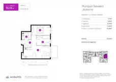 2 pokoje, mieszkanie 53,53 m², piętro 2, oferta nr 28.B.2.5, Murapol Siewierz Jeziorna, Siewierz, ul. Jeziorna