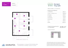2 pokoje, mieszkanie 61,96 m², piętro 3, oferta nr 2.A.3.10, Murapol Trzy Lipki, Bielsko-Biała, Stare Bielsko, ul. Muszlowa