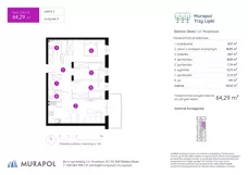 2 pokoje, mieszkanie 64,29 m², piętro 2, oferta nr 3.A.2.10, Murapol Trzy Lipki, Bielsko-Biała, Stare Bielsko, ul. Muszlowa