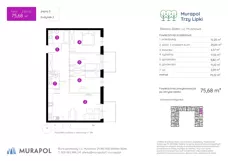 2 pokoje, mieszkanie 75,68 m², piętro 3, oferta nr 2.B.3.02, Murapol Trzy Lipki, Bielsko-Biała, Stare Bielsko, ul. Muszlowa