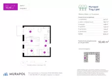 2 pokoje, mieszkanie 50,48 m², piętro 1, oferta nr 2.A.1.04, Murapol Trzy Lipki, Bielsko-Biała, Stare Bielsko, ul. Muszlowa