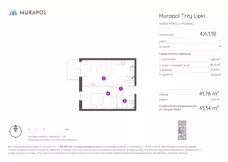 2 pokoje, mieszkanie 41,34 m², piętro 1, oferta nr 4.A.1.10, Murapol Trzy Lipki, Bielsko-Biała, Stare Bielsko, ul. Muszlowa