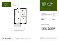 2 pokoje, mieszkanie 40,09 m², piętro 1, oferta nr 1.B.1.04, Murapol Prado, Kraków, Prądnik Biały, ul. Piaszczysta
