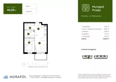 2 pokoje, mieszkanie 40,09 m², piętro 1, oferta nr 1.B.1.04, Murapol Prado, Kraków, Prądnik Biały, ul. Piaszczysta