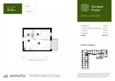 2 pokoje, mieszkanie 35,26 m², parter, oferta nr 2.B.0.01, Murapol Prado, Kraków, Prądnik Biały, ul. Piaszczysta