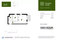 2 pokoje, mieszkanie 42,39 m², parter, oferta nr 1.E.0.01, Murapol Prado, Kraków, Prądnik Biały, ul. Piaszczysta