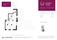 2 pokoje, mieszkanie 41,73 m², piętro 7, oferta nr 4.B.7.01, Murapol Urcity, Warszawa, Ursus, Szamoty, ul. Posag 7 Panien
