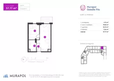 2 pokoje, mieszkanie 33,59 m², piętro 2, oferta nr 2.B.2.06, Murapol Osiedle Filo, Łódź, Polesie, Stare Polesie, ul. Wołowa