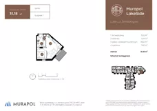 2 pokoje, mieszkanie 31,10 m², piętro 1, oferta nr 2.C.1.04, Murapol LakeSide, Lublin, Wrotków, ul. Zemborzycka