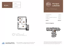 2 pokoje, mieszkanie 35,64 m², parter, oferta nr 1.B.0.02, Murapol LakeSide, Lublin, Wrotków, ul. Zemborzycka