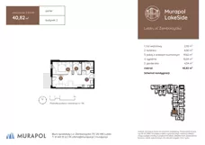 2 pokoje, mieszkanie 40,85 m², piętro 1, oferta nr 2.A.1.06, Murapol LakeSide, Lublin, Wrotków, ul. Zemborzycka