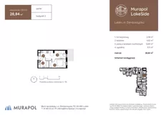 2 pokoje, mieszkanie 28,92 m², piętro 1, oferta nr 2.B.1.04, Murapol LakeSide, Lublin, Wrotków, ul. Zemborzycka