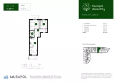 3 pokoje, mieszkanie 55,40 m², parter, oferta nr 2.C.0.05, Murapol GreenCity, Kraków, Bieżanów-Prokocim, Osiedle Złocień, ul. Agatowa