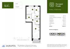 3 pokoje, mieszkanie 55,81 m², piętro 3, oferta nr 1.C.3.01, Murapol Prado, Kraków, Prądnik Biały, ul. Piaszczysta