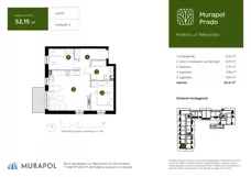 3 pokoje, mieszkanie 51,19 m², piętro 3, oferta nr 1.E.3.01, Murapol Prado, Kraków, Prądnik Biały, ul. Piaszczysta