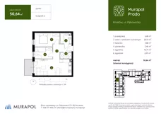 3 pokoje, mieszkanie 50,64 m², parter, oferta nr 2.B.0.07, Murapol Prado, Kraków, Prądnik Biały, ul. Piaszczysta