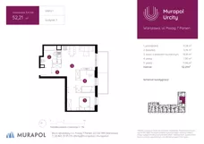 3 pokoje, mieszkanie 52,21 m², piętro 1, oferta nr 3.A.1.06, Murapol Urcity, Warszawa, Ursus, Szamoty, ul. Posag 7 Panien
