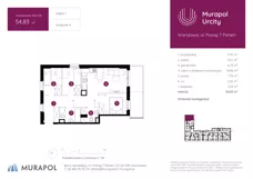 3 pokoje, mieszkanie 54,83 m², piętro 1, oferta nr 4.B.1.05, Murapol Urcity, Warszawa, Ursus, Szamoty, ul. Posag 7 Panien