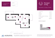 3 pokoje, mieszkanie 57,57 m², piętro 2, oferta nr 4.A.2.01, Murapol Urcity, Warszawa, Ursus, Szamoty, ul. Posag 7 Panien