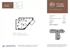 3 pokoje, mieszkanie 44,40 m², piętro 3, oferta nr 1.B.3.06, Murapol LakeSide, Lublin, Wrotków, ul. Zemborzycka