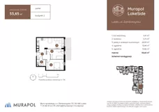 3 pokoje, mieszkanie 53,65 m², parter, oferta nr 2.A.0.02, Murapol LakeSide, Lublin, Wrotków, ul. Zemborzycka