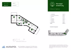 4 pokoje, mieszkanie 68,45 m², piętro 1, oferta nr 1.C.1.01, Murapol GreenCity, Kraków, Bieżanów-Prokocim, Osiedle Złocień, ul. Agatowa