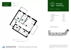 4 pokoje, mieszkanie 57,17 m², piętro 1, oferta nr 1.D.1.02, Murapol GreenCity, Kraków, Bieżanów-Prokocim, Osiedle Złocień, ul. Agatowa