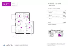 4 pokoje, mieszkanie 56,39 m², piętro 2, oferta nr 28.B.2.3, Murapol Siewierz Jeziorna, Siewierz, ul. Jeziorna