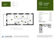 4 pokoje, mieszkanie 72,17 m², piętro 3, oferta nr 2.B.3.09, Murapol Prado, Kraków, Prądnik Biały, ul. Piaszczysta