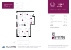 4 pokoje, mieszkanie 59,71 m², piętro 1, oferta nr 3.A.1.04, Murapol Urcity, Warszawa, Ursus, Szamoty, ul. Posag 7 Panien