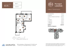 4 pokoje, mieszkanie 65,55 m², piętro 3, oferta nr 1.B.3.11, Murapol LakeSide, Lublin, Wrotków, ul. Zemborzycka