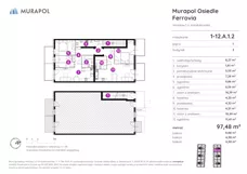 5 pokoi, mieszkanie 97,48 m², piętro 1, oferta nr 1-12.A.1.2, Murapol Osiedle Ferrovia, Wrocław, Jagodno, Krzyki, ul. Konduktorska