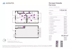 5 pokoi, mieszkanie 97,54 m², piętro 1, oferta nr 1-12.A.1.8, Murapol Osiedle Ferrovia, Wrocław, Jagodno, Krzyki, ul. Konduktorska