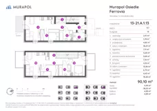 5 pokoi, mieszkanie 90,10 m², parter, oferta nr 13-21.A.1.13, Murapol Osiedle Ferrovia, Wrocław, Jagodno, Krzyki, ul. Konduktorska