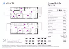5 pokoi, mieszkanie 90,10 m², parter, oferta nr 13-21.A.1.20, Murapol Osiedle Ferrovia, Wrocław, Jagodno, Krzyki, ul. Konduktorska