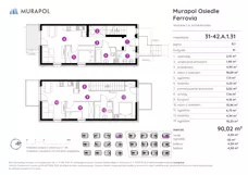 5 pokoi, mieszkanie 90,02 m², parter, oferta nr 31-42.A.1.31, Murapol Osiedle Ferrovia, Wrocław, Jagodno, Krzyki, ul. Konduktorska